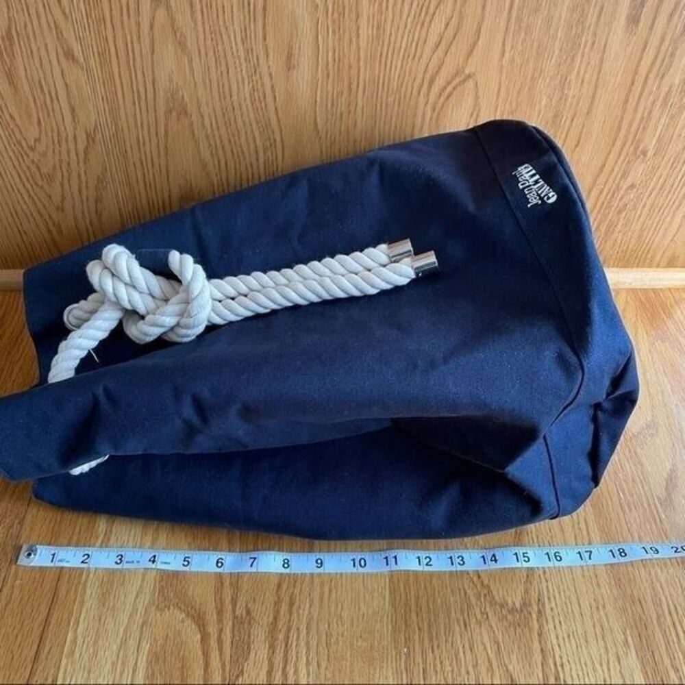 Jean Paul Gaultier Lg Navy Canvas Duffle Backback Nautical Rope Drawstring - Picture 11 of 12